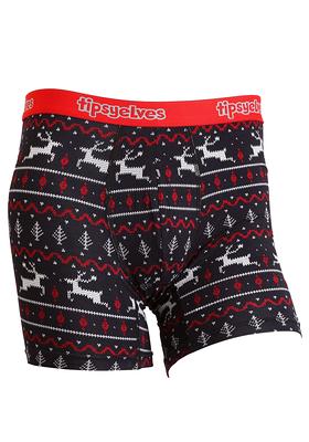 Black & Red Reindeer Men's Christmas Underwear