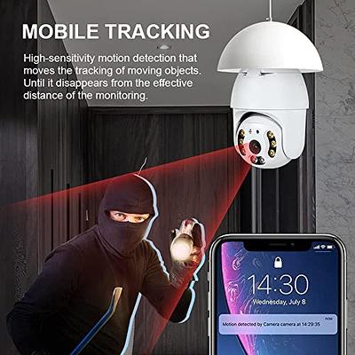 LaView 4MP Bulb Security Camera 2.4GHz,360 2K Security Cameras Wireless  Outdoor Indoor Full Color Day and Night, Motion Detection, Audible Alarm,  Easy Installation, Compatible with Alexa White