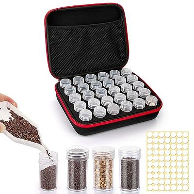 64 Slots Plastic Seed Storage Box Organizer with Label Stickers(seeds not  included), Seed Container Storage use for Flower Seeds,Vegetable Seeds