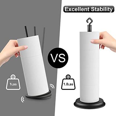 ROLABAM Heavy Weighted Toilet Paper Holder (with Reserve Function) Free Standing Toilet Paper Holder Stand for Bathroom Total