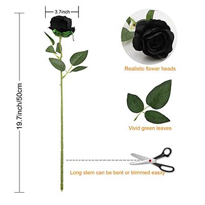 1 pc 50cm Black Rose Artificial Flower Single Branch Flower Home