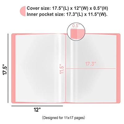 11x17 Portfolio Presentation Book - Art Portfolios 11x17 Binder with 40  Plastic Sleeves for Displaying 80 Pcs 11 x 17 Paper, Artwork, Prints or