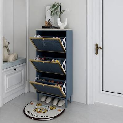 Contemporary Shoe Cabinet with 2-Flip Drawers, 2-Tier Shoe Storage Organizer  with Drawers, Free Standing Shoe Rack for Entrance - Yahoo Shopping