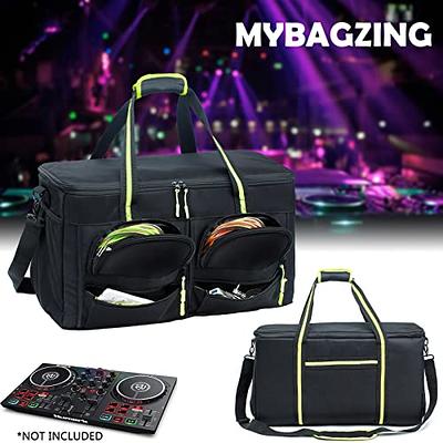 DJ Gig Bag, Large DJ Cable File Bag DJ Gear Storage Organizer with Detachable Padded Bottom and Dividers,Travel Gig Bag for Cords Sound Equipment DJ