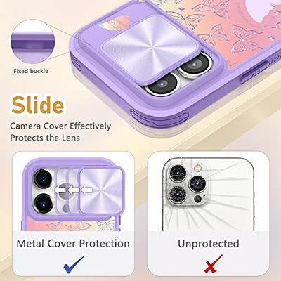 For iPhone 14 Pro Max Clear Case Slide Camera Lens Cover With