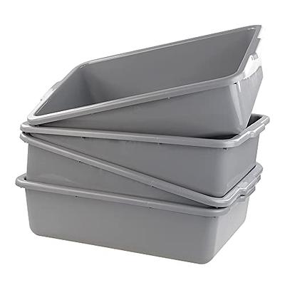 5-Pack Commercial Bus Tubs Box/Tote Box, White Plastic Storage Bin with  Handles/Wash Basin Tub (8 Liter)