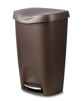 Umbra Brim Step On Trash Can, Black, 13 Gallon