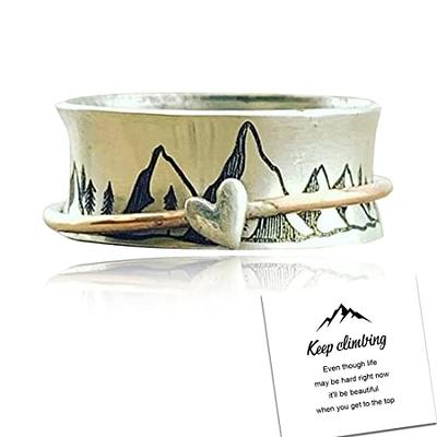 Goohopsun Keep Climbing Spinner Fidget Ring For Women Men,Antique Silver Anti  Anxiety Daughter Fidget Ring from Mom,Inspiration Spinning Mountain Ring  Jewelry Gift for Teen/kids - Yahoo Shopping