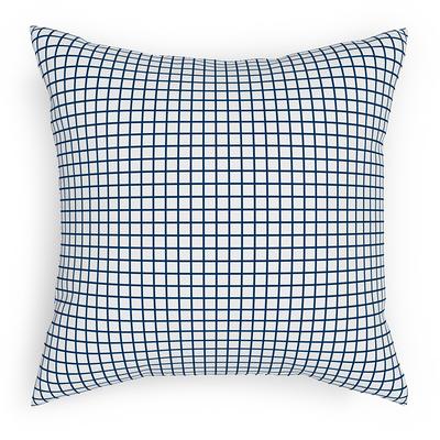 18X18 Dark Blue and White Abstract Stripe Throw Pillow