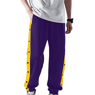 Men's Tear Away Pants, Basketball Pants Split Snap Button