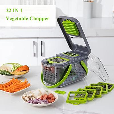 MOCOPO Vegetable Chopper, 22-in-1 Onion Chopper with Container, Household  Kitchen Adjustable Mandoline Slicer Dicer Cutter for Veggies, Carrot,  Potato, Tomato, Ginger, Garlic, Cheese, Egg Pro-Series - Yahoo Shopping