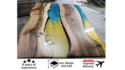 Mappa Burl Epoxy Table, Made to order Epoxy Resin Dining Table | Iron's  Custom Wood