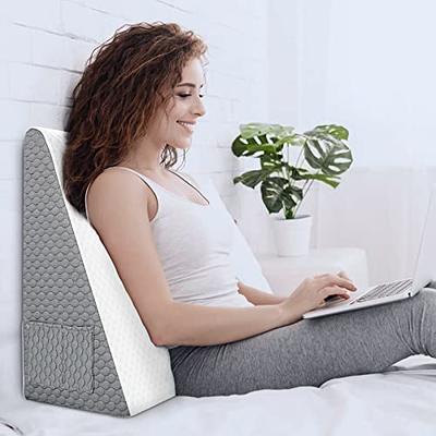 Bed Wedge Pillow for Sleeping - Memory Foam Wedge Pillow, Leg Elevation  Pillow Wedge, Machine Washable Bamboo Cover, Acid Reflux, Gerd, Snoring, 