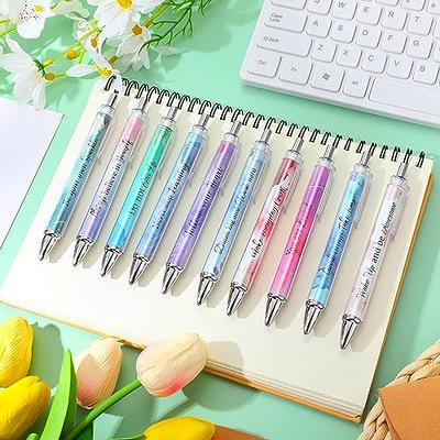 6pcs Pastel Motivational Inspirational Encouraging Pen Set - Retractable  Happy Positive Pens, Black Ink, Easy Clip, Rubber Finished Ball Pens -  Colorful & Cute Pens for Journaling, Writing Supplies