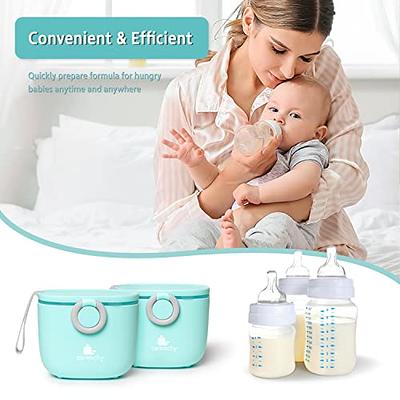 Silicone Baby Formula Dispenser Portable Travel Milk Powder Formula Container Candy Fruit Snack Storage Container with Scoop and Handle, BPA Free(