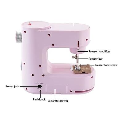 Sewing Machine for Beginners, 12 Built-In Stitches Portable Sew Machines with Reverse Option for Clothing Repairs - Electronic