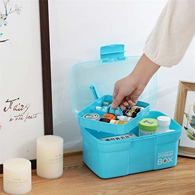 Sunxenze 11'' Clear Plastic Craft Storage Box, Sewing Box