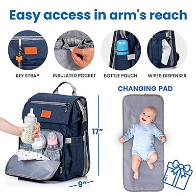 Baby Diaper Bag Backpack with Changing Station - Waterproof, Large 30L  Capacity for Boy, Girl, Mom, Dad - Travel Baby Bag with Stroller Straps