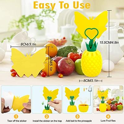 Fruit Fly Traps with 8Pcs Sticky Pads,Gnat Traps with Bait Non-Toxic Fruit  Fly Traps