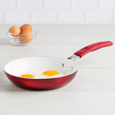 Tasty Ceramic Titanium Reinforced Non-Stick Fry Pan, Red, 12