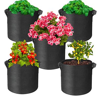 iGarden Grow Bags Tall, 10 Gallon Grow Pots 6 Pack with Handles