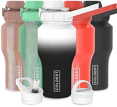  COLDEST Sports Water Bottle - 3 Lids (Chug Lid, Straw Lid,  Handle Lid) Tumbler with Handle on Lid Water Bottles Cup Vacuum Insulated  Stainless Steel, Fits Cirkul Lid (26 oz, Forever