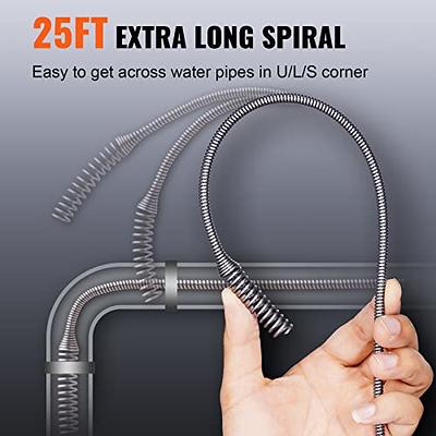 Plumbing Snake Drain Auger Manual Snake Drain Clog Remover with Non-slip  Handle for Bathroom Kitchen