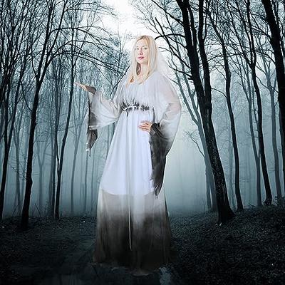 Mepase 2 Pcs Halloween Ghost Costume Women with White Veil Gossamer Ghost  Bride Dress Vintage Zombie Bride Costume Gothic Victorian White Fancy Dress  for Women Girls Halloween Cosplay Party - Yahoo Shopping