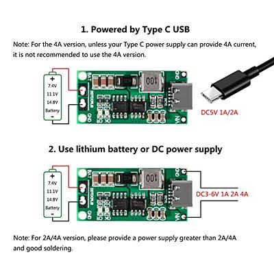  Teyleten Robot Type-C USB 5V 2A Boost Converter Step-Up Power  Module Lithium Battery Charging Protection Board LED Display USB for DIY  Charger (10PCS) : Electronics