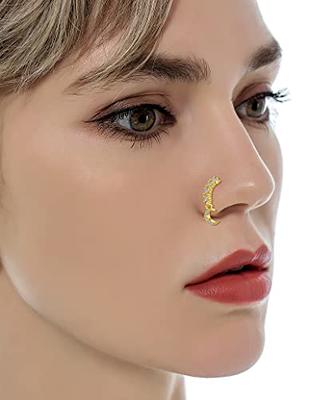 Fake Nose Ring Silver Gold Clip On Hoop Cuff Non piercing jewelry : Amazon.co.uk:  Handmade Products