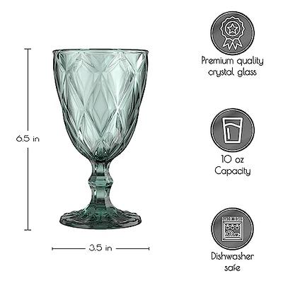 Greenline Goods Gray Goblet Glasses - Set Of 4 (10 oz) Vintage Water, Wine,  Drink Glassware Set - Modern Diamond Textured Drinking Glasses - Unique  Embossed Pattern - Unique Stemmed Glassware - Yahoo Shopping