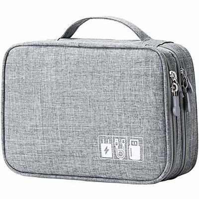 Travel Cable Organizer Bag Pouch Electronic Accessories Carry Case Portable Grey 7.87 x 4.33 x 1.97 Inches in Black