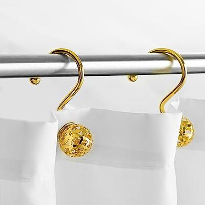 HBlife 12 Pcs Gold Shower Curtain Hooks Rust Proof Hollow Ball Metal  Decorative Shower Curtain Rings for Curtain and Bathroom Shower Rod - Yahoo  Shopping