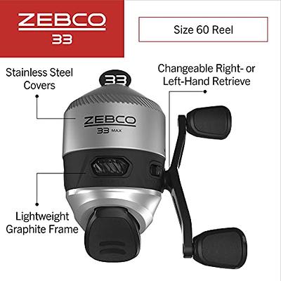 Zebco 33 MAX Spincast Fishing Reel, Smooth and Powerful 2:6:1 Gear Ratio  and Quickset Anti-Reverse Clutch with Bite Alert, Lightweight Graphite  Frame and a Dial-Adjustable Drag, Silver/Black - Yahoo Shopping