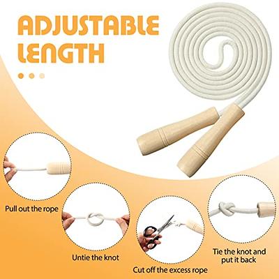 Jump Rope Kids, Children Adjustable Cotton Skipping Rope with Wooden Handle  for Boys and Girls Fitness Training/Exercise/Outdoor Activity Fun Toy