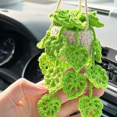 Cute Car Plant Accessories Cute Plant Crochet Car Mirror