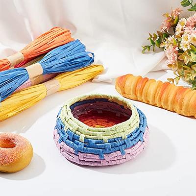 FREEBLOSS 8 Set Raffia Basket Weaving Kit Introductory Weaving Kit for  Beginners, Creative Raffia Basket Bowl Suitable for for Kids Arts and  Crafts