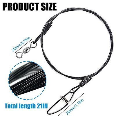 Yoto Fishing Leaders,Saltwater Stainless Steel Tackle Rig with Swivels Snap, High-Strength Fishing Wire Gear Equipment for Lures, Saltwater