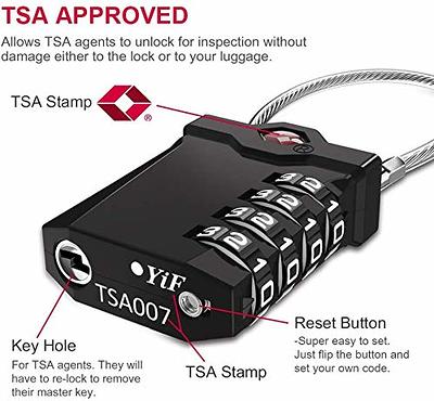 ZHEGE TSA Approved Locks, Zipper Lock with Inspection Indicator, 4 Digit  Luggage Locks with 5.5 Inch Flexible Cable for Suitcases, Backpack,  Baggage, Gym Lockers, Toolbox (2 Pack, Black and Silver) - Yahoo Shopping
