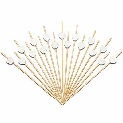 200 PCS Bamboo Skewers for Appetizers, 4.7 Inch Toothpicks, Cocktail Picks  for Drinks, Fruit Kababs, Sausage, Barbecue Snacks, Natural Wooden Paddle