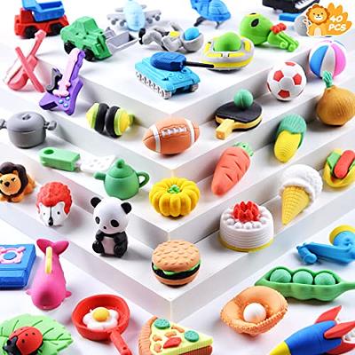 URSKYTOUS 60pcs Animal Erasers Desk Pets for Kids Animal Pencil Erasers Bulk Puzzle Erasers Toys Gifts for Classroom Prizes,Game Reward,Treasure Box