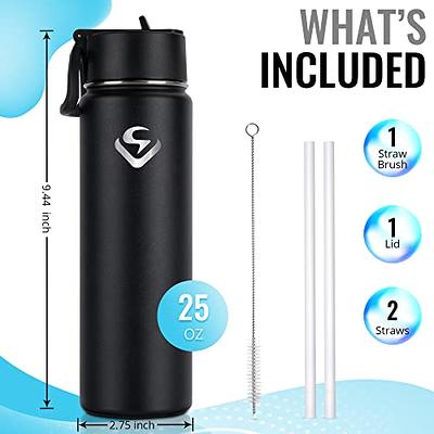 Han's Bottle Sports Water Bottle - 24 Oz, Straw Lid, Leak Proof, Vacuum  Insulated Stainless Steel, Double Walled, Thermo Mug,Red
