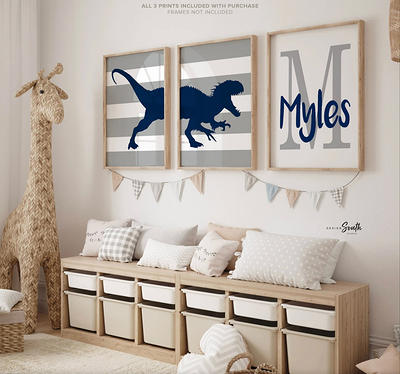 Jungle Safari Neutral Baby Boy Nursery Art Decor Letter Initial Wall Prints Personalized  Name Canvas Kids Room Set Of 3 - Yahoo Shopping