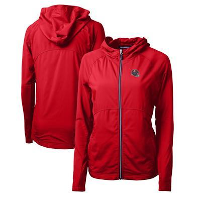 Women's Tampa Bay Buccaneers Cutter & Buck Black Helmet Logo Rainier  Primaloft Eco Insulated Hooded Long Coat