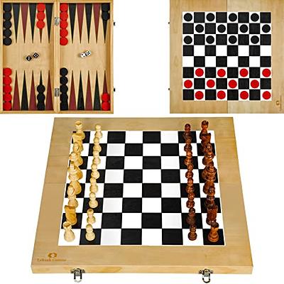 Three-in-one Solid Wood High-grade Chess Wooden Chess Foldable Convenient  Puzzle Board Game Toys Halloween/thanksgiving Day/christmas Gift - Temu