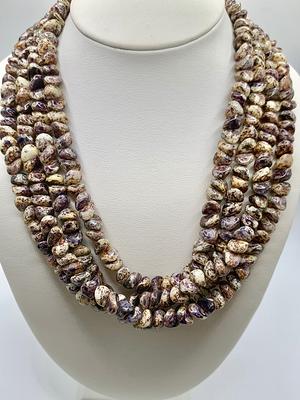 Vintage beaded necklace Czech gradual white flat oval glass beads | Vintage  beads necklace, Necklace, Beaded necklace