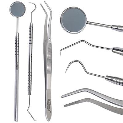  Dental Tools for Home Hygiene - 5 Piece Dentist Kit For  Personal & Pet Use - Mouth Mirror, Dental Scaler, Tarter Scraper, Dental  Pick, Dental Tweezers For Gum Health, Teeth Cleaning