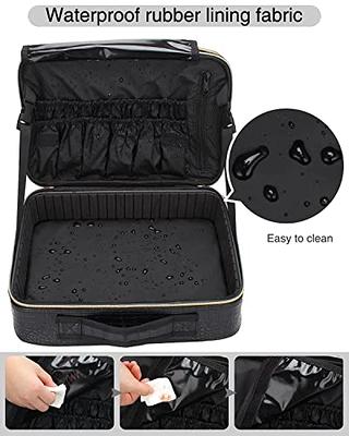 gzcz Travel Makeup Train Case Professional Makeup Case 16 Large Capacity  Cosmetic Case Make up Brush Organizer Portable Artist Storage Bag with