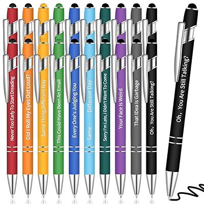 Snarky Funny Office Pens,12 Pcs Negative Sarcastic Hilarious Quotes Work  Ballpoint Pens with Stylus Tip for Colleague Co-workers Gift Black Ink  (Style 5, 12) - Yahoo Shopping