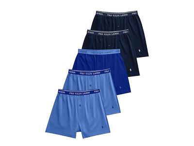 Polo Ralph Lauren Classic Fit Cotton Knit Boxer 5 Pack (2 Cruise Navy/Rugby  Royal/2 Aerial Blue) Men's Underwear - Yahoo Shopping